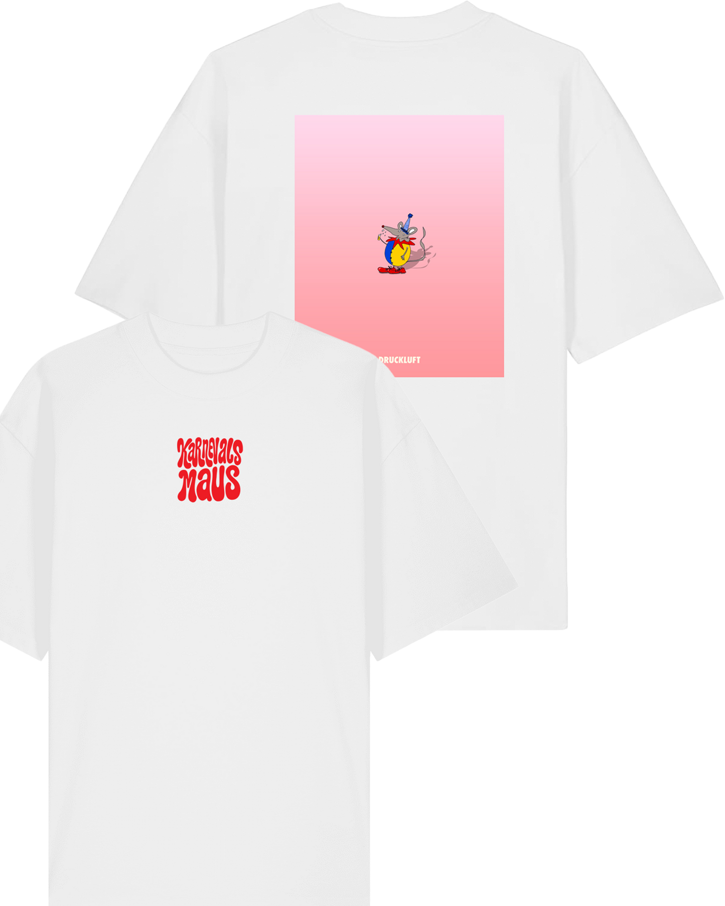 T-Shirt Karnevalsmaus Oversized Uni-Sex Cut WHITE