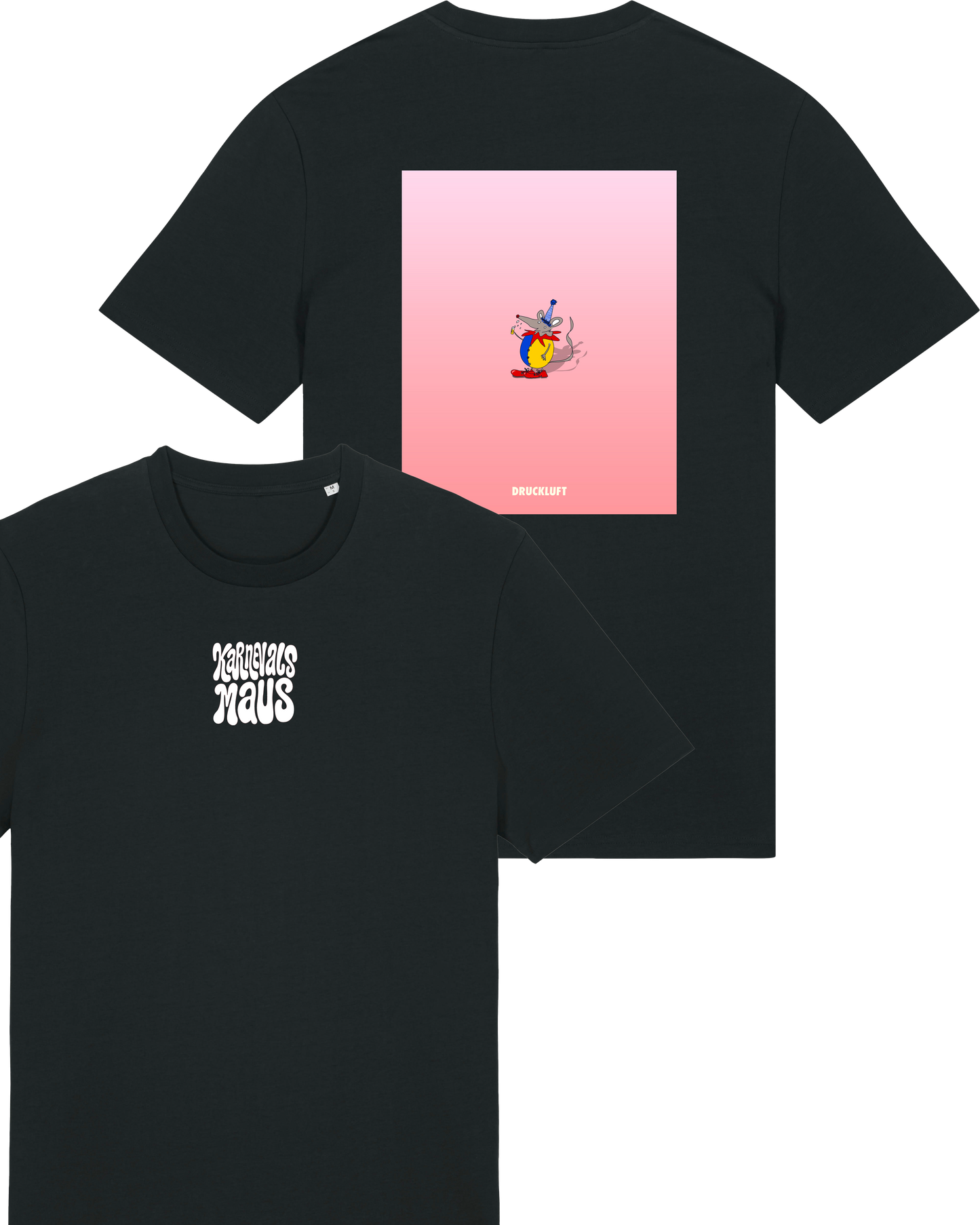 T-Shirt Karnevalsmaus Regular Uni-Sex Cut BLACK