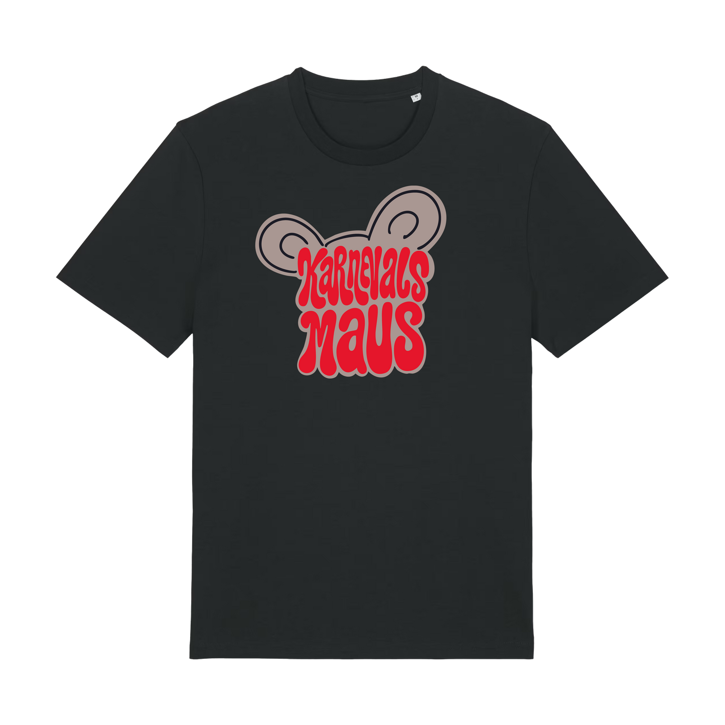 T-Shirt Karnevalsmaus Ohren Uni-Sex Cut BLACK