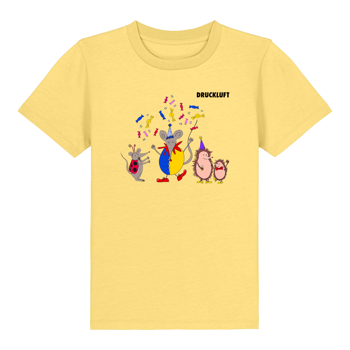 Karnevalsmaus und Freunde - Kids-Shirt gelb